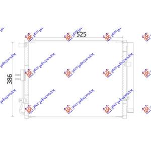 HLADNJAK KLIME 1.6 TGDI BENZIN (524x400) KIA SOUL (2016-2019) (OEM: 97606-B2500, 97606B2500)