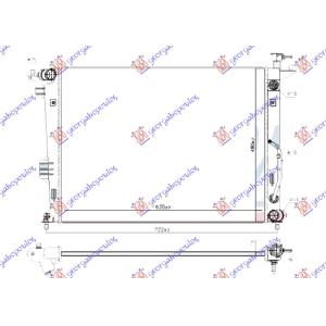 HLADNJAK MOTORA 2.0 BENZIN AUTOMATIK (635x480x14) KIA CARENS (2013-) (OEM: 25310A4010, 25310A4020, 25310A4060)