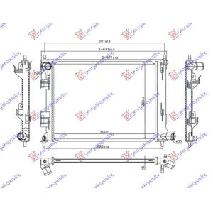 HLADNJAK MOTORA 1.2-1.4 BENZIN (500x380x16) KIA RIO H/B (2011-2014) (OEM: 253100U000)