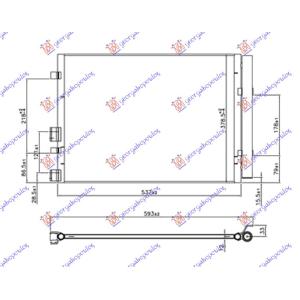 HLADNJAK KLIME 1.1-1.4CRDi (50.5x36.5x12) KIA RIO H/B (2011-2014) (OEM: 976064P700)