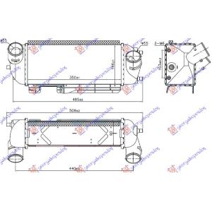 HLADNJAK INTERCOOLERA 2.0 CRDI (350x146x90) KIA SPORTAGE (2010-2014) (OEM: 282712F450, 282712F750)