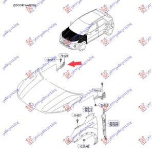 MAKAZE HAUBE (O) Desna str. KIA STONIC (2017-) (OEM: 79120-H8400, 79120H8400)