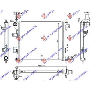 HLADNJAK MOTORA BENZIN (42x37) MANUAL KIA PICANTO (2011-2015) (OEM: 25310-1Y000, 25310-1Y100, 253101Y000)