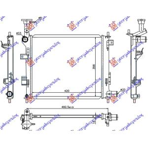 HLADNJAK MOTORA BENZIN (MAN) (42x37) (VALEO) KIA PICANTO 2011-2015 (TA) (OEM: 253101Y000, 253101Y100)