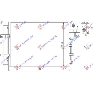 HLADNJAK KLIME BENZIN (440x340x16) KIA PICANTO (2011-2015) (OEM: 976061Y000, 976061Y001)