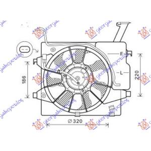 VENTILATOR KOMPLET BENZIN KIA PICANTO (2011-2015) (OEM: 25380-1Y000, 25380-1Y050, 25380-1Y090)