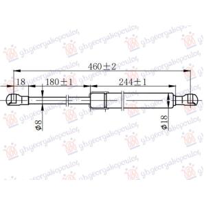 AMORTIZER GEPEK VRATA (457L-300N) KIA PICANTO (2017-2024) (OEM: 81770G6010, 81780G6010)