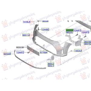 NOSAC PREDNJEG BRANIKA PLASTICNI Desna str. KIA PICANTO 2024- (JA) (OEM: 86526-G6CA0, 86526G6CA0)