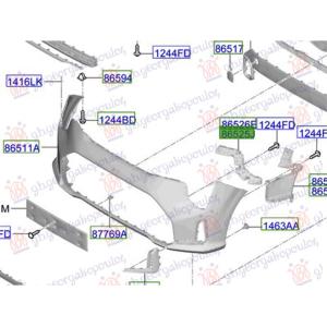 NOSAC PREDNJEG BRANIKA PLASTICNI Leva str. KIA PICANTO 2024- (JA) (OEM: 86525-G6CA0, 86525G6CA0)