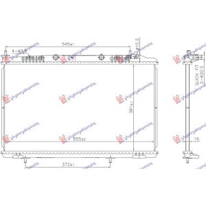 HLADNJAK MOTORA 1.2 BENZIN - 1.5 DIZEL - ELEKTRICNI (655x381x16) (NISSENS) LANCIA Y (2011-2024) (OEM: 1680409080, 9826946880, 9841876280)