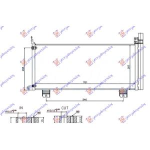 HLADNJAK KLIME (RX450) 3.5i-24V HIBRID (70x31) LEXUS RX 350/450 (2009-2012) (OEM: 88460-48150, 8846048150)