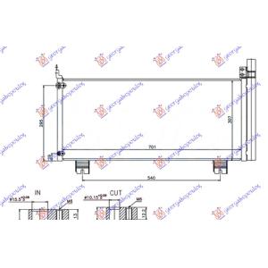 HLADNJAK KLIME (RX450) 3.5i-24V HIBRID (70x31) LEXUS RX 350/450 (2012-2015) (OEM: 88460-48150, 8846048150)