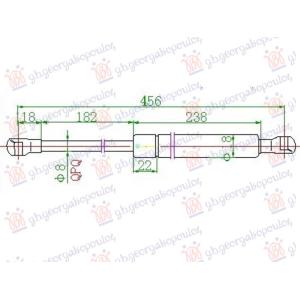 AMORTIZER HAUBE (455L-185N) LEXUS IS I (1999-2005) (OEM: 534500W080, 534500W080,534500W081, 534500W080534500W081)