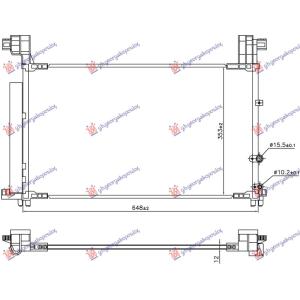 HLADNJAK KLIME 2.0 BENZIN (648x353x12) LEXUS IS III (2016-) (OEM: 8846053140)