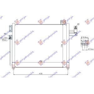 HLADNJAK KLIME 2.0 DIZEL (450x340x16) MAZDA PREMACY (1999-2004) (OEM: CB0561480, CB0561480A, CB0561480B)