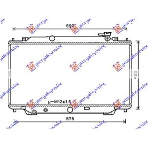 HLADNJAK MOTORA ZA SVE MODELE BENZIN (375x735x16) MAZDA 3 SDN-HB (2016-2019) (OEM: PE2015200)