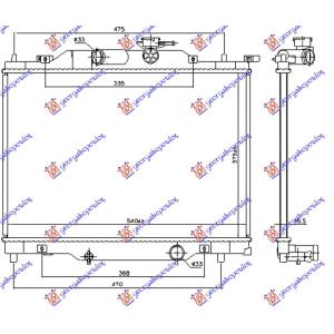 HLADNJAK MOTORA 1.5i BENZIN (375x540x16) MAZDA 2 (2014-) (OEM: P53W15200)