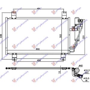 HLADNJAK KLIME 2.0i BENZIN (56.8x32.6x1.2) MAZDA 2 (2014-2020) (OEM: DB3R61480, DB3R61480A, DB5H61480A)