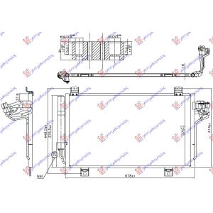 HLADNJAK KLIME 1.5 D DIZEL (678x370x16) MAZDA 2 (2014-2020) (OEM: DA6G61480, DB9N61480, DB9N61480A)