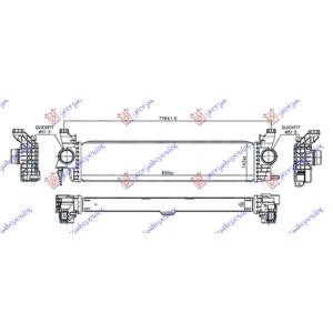 HLADNJAK INTERCOOLERA 1.6 (109/111CDi) (650x143x50) MERCEDES VITO (W447) (2015-) (OEM: 4475010501, A4475010501)