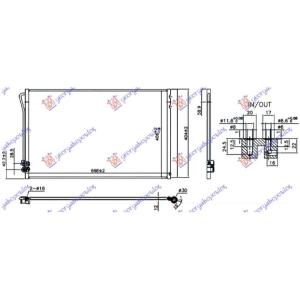 HLADNJAK KLIME ZA SVE MODELSE BENZIN/DIZEL (640x385x12) (NRF) MERCEDES VITO 2015- (W447) (OEM: 4478350070, A4478350070)
