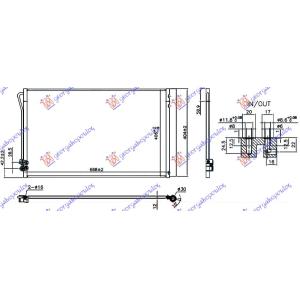 HLADNJAK KLIME BENZIN-DIZEL (640x385x12) MERCEDES V (W447) (2015-2020) (OEM: 4478350070)