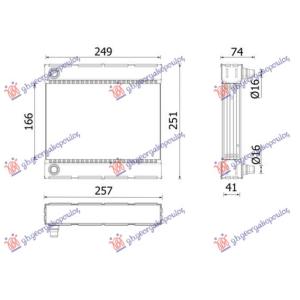 HLADNJAK MOTORA DODATNI 2.0 BENIZN (LEVO) (249x166) MERCEDES GLA (X156) (2014-2017) (OEM: 0995003203)