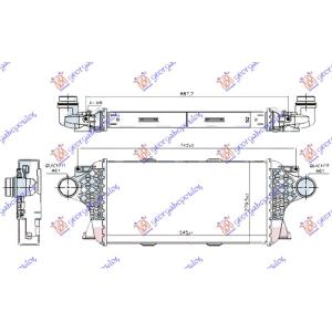 HLADNJAK INTERCOOLERA 3.0 DIZEL (545x280x50) MERCEDES GLE (C292) COUPE (2015-2019) (OEM: 0995000600, 0995002600, 0995002800)