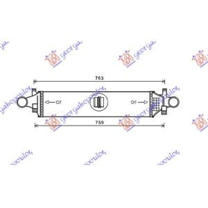 HLADNJAK INTERCOOLERA BENZIN/DIZEL (625x145) MERCEDES A CLASS (W176) (2012-2015) (OEM: 2465000100)