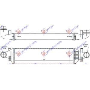 HLADNJAK INTERCOOLERA BENZIN/DIZEL (625x160) MERCEDES A CLASS (W176) (2012-2015) (OEM: 2465000900)