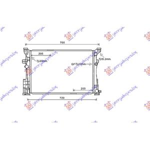 HLADNJAK MOTORA BENZIN/DIZEL+/- A/T (64x44) MERCEDES A CLASS (W176) (2012-2015) (OEM: 2465001303)