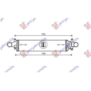 HLADNJAK INTERCOOLERA BENZIN/DIZEL (625x145) MERCEDES A CLASS (W176) (2015-2018) (OEM: 2465000100)
