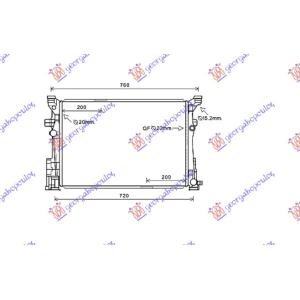 HLADNJAK MOTORA BENZIN/DIZEL+/- A/T (64x44) MERCEDES A CLASS (W176) (2015-2018) (OEM: 2465001303)
