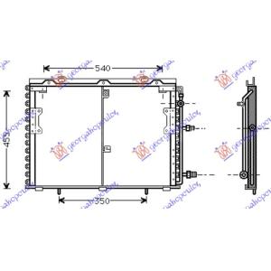 HLADNJAK KLIME BENZIN-DIZEL (60x46x2.5) MERCEDES S CLASS (W140) (1990-1998) (OEM: 1408300070, 1408300870)