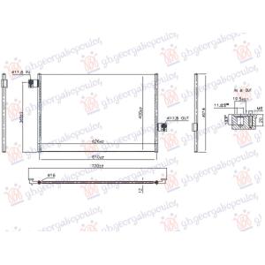 HLADNJAK KLIME (ZADNJI) (594x400) (NISSENS) MERCEDES EQE (X294) (2022-) (OEM: 0995008901)
