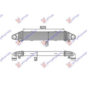 HLADNJAK INTERCOOLERA 1,8i16VG.-2,1CDi(62x12)KW100-150