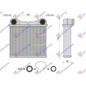 GREJAC KABINE -AC ZADNJI DEO 131x166x32 MERCEDES R CLASS (W251) (2006-2010) (OEM: 1648300261, A1648300261)
