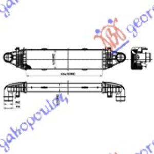 HLADNJAK INTERCOOLERA 2.2-3.2-3.5 CDi (62.5x128x62) MERCEDES C CLASS (W204) (2011-2014) (OEM: 2045000300)