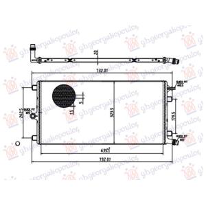 HLADNJAK MOTORA DODATNI 1.5/1.6/2.0 BENZIN/HIBRID - 2.0 DIZEL (634x326) MERCEDES C CLASS SDN/S.W. 2018-2021 (W205) (OEM: 0995004101)