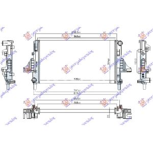 HLADNJAK MOTORA 0.7 BENZIN (530x304) SMART FORTWO ROADSTER (2003-2007) (OEM: 0010033V003, 0010033V003000000, Q0010033V003000000)