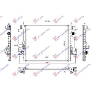 HLADNJAK MOTORA 0.9 TURBO BENZIN (MAN) (480x400x16) SMART FORTWO 2014- (453) (OEM: 214101206R, 4535000103)