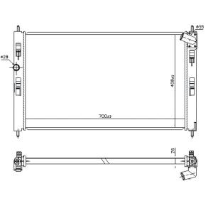 HLADNJAK 1.8-2.2 DI-D DIZEL MANUAL-AUTOMATIK (700x410) MITSUBISHI ASX (2010-2014) (OEM: 1350A764, 1611261880)