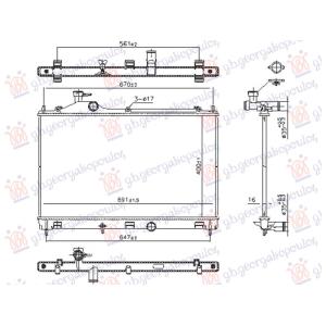 HLADNJAK MOTORA 1.5 BENZIN (MAN) (400x691) MITSUBISHI ECLIPSE CROSS (2018-2022) (OEM: 1350A913)