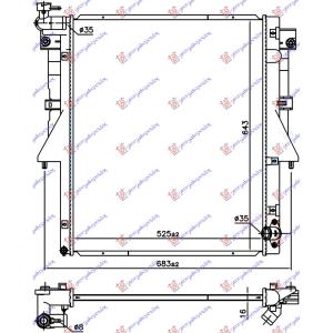 HLADNJAK 2.4 DI-D DIZEL (525x669x16)(4N15) MITSUBISHI P/U L200 (2015-2019) (OEM: 1350A807, 6000605263)