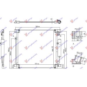 HLADNJAK KLIME SVI MODELI (515x503x12) MITSUBISHI P/U L200 (2015-2019) (OEM: 6000607000, 7812A292)