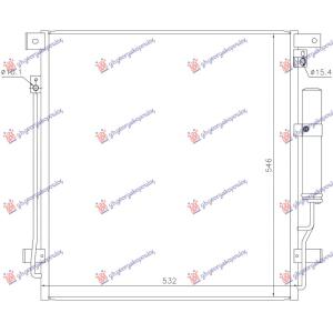 HLADNJAK KLIME 2.2/2.4 DIZEL (532x562x12) MITSUBISHI P/U L200 (2019-) (OEM: 7812A341)