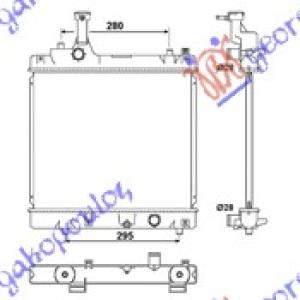 HLADNJAK MOTORA (37.5x42.6) NISSAN PIXO (2009-) (OEM: 177006800, 17700?68?00)