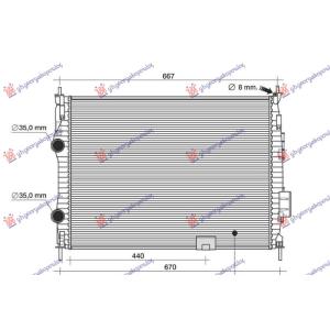 HLADNJAK MOTORA 2.0 BENZIN (AUTOM) (CEV DESNO) (590x430x27) NISSAN QASHQAI (2010-2013) (OEM: 21400JD900)