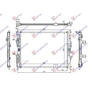 HLADNJAK MOTORA 2.0i 16V +/- A/C (59x45) NISSAN QASHQAI (2010-2013) (OEM: 21400-JD200, 21400JD200)