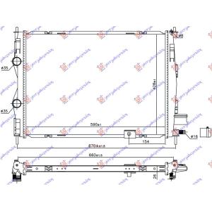 HLADNJAK MOTORA 2.0 Dci 10- (590x428x26) NISSAN QASHQAI (2010-2013) (OEM: 21400BB40A, 21400BR40A)